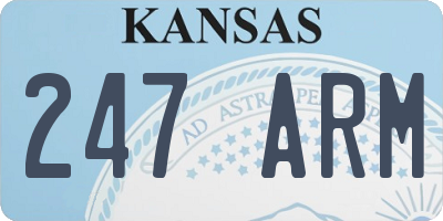 KS license plate 247ARM