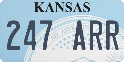 KS license plate 247ARR