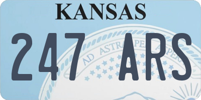 KS license plate 247ARS