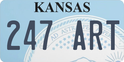 KS license plate 247ART