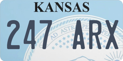 KS license plate 247ARX