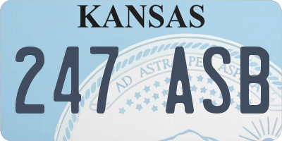KS license plate 247ASB