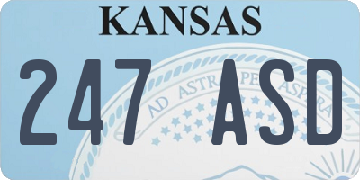 KS license plate 247ASD