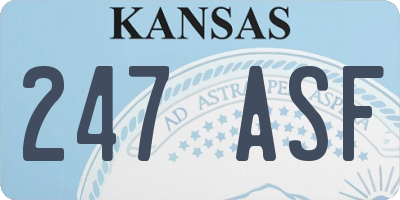 KS license plate 247ASF