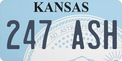 KS license plate 247ASH