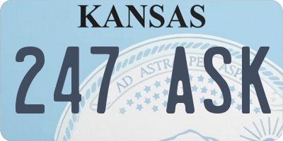 KS license plate 247ASK