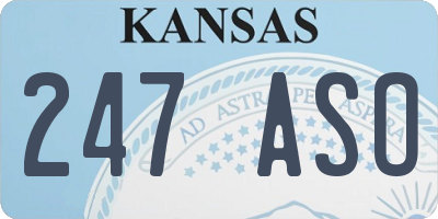 KS license plate 247ASO