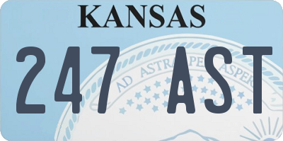 KS license plate 247AST