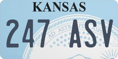 KS license plate 247ASV