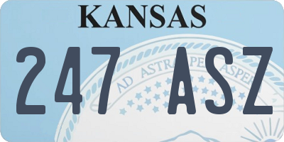 KS license plate 247ASZ