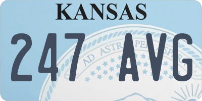 KS license plate 247AVG