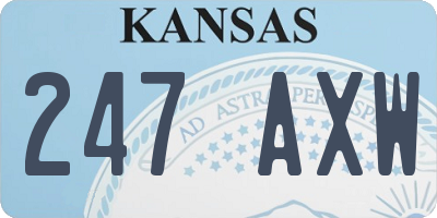KS license plate 247AXW