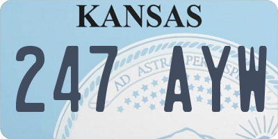 KS license plate 247AYW