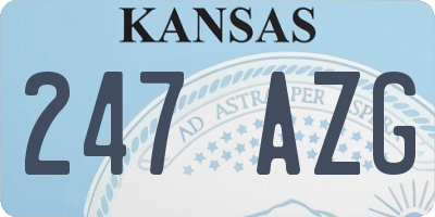 KS license plate 247AZG