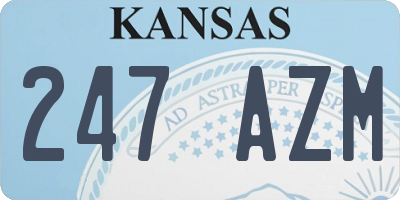KS license plate 247AZM