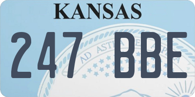 KS license plate 247BBE