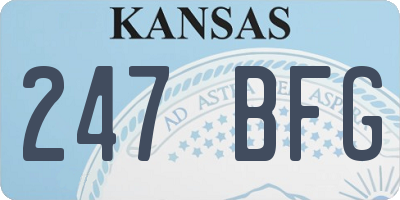 KS license plate 247BFG