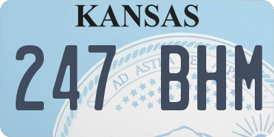 KS license plate 247BHM