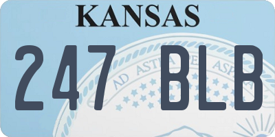 KS license plate 247BLB