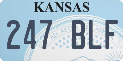 KS license plate 247BLF