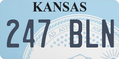 KS license plate 247BLN