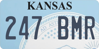 KS license plate 247BMR