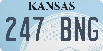 KS license plate 247BNG