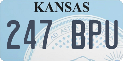 KS license plate 247BPU