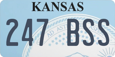 KS license plate 247BSS