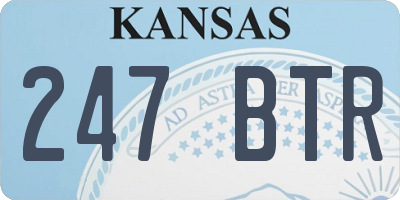 KS license plate 247BTR