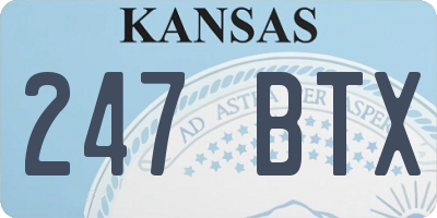KS license plate 247BTX