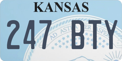 KS license plate 247BTY