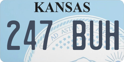 KS license plate 247BUH