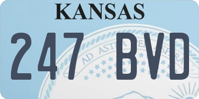 KS license plate 247BVD