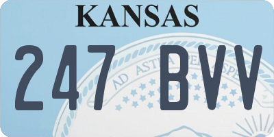 KS license plate 247BVV