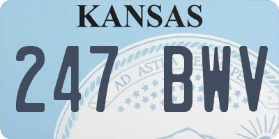 KS license plate 247BWV