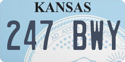 KS license plate 247BWY