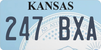KS license plate 247BXA