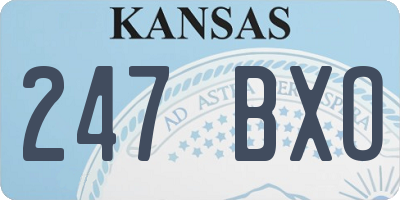 KS license plate 247BXO