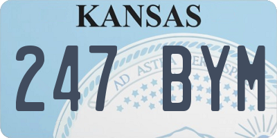 KS license plate 247BYM