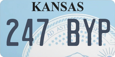 KS license plate 247BYP