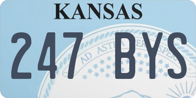 KS license plate 247BYS