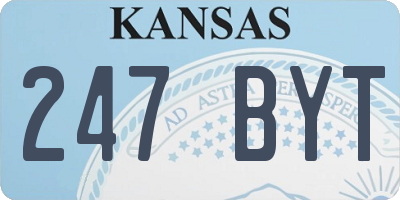 KS license plate 247BYT