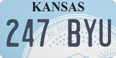 KS license plate 247BYU