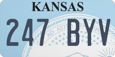 KS license plate 247BYV