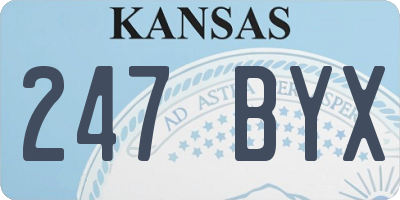 KS license plate 247BYX