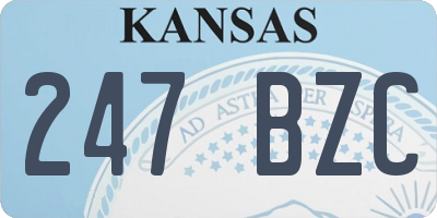 KS license plate 247BZC