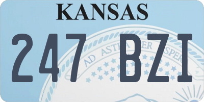 KS license plate 247BZI