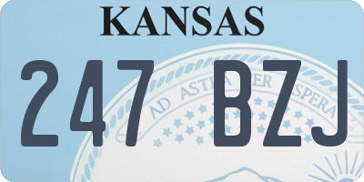KS license plate 247BZJ