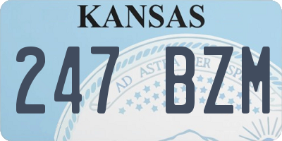 KS license plate 247BZM